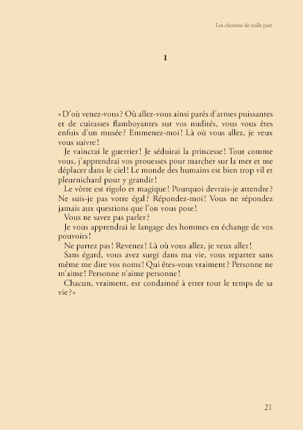 Page 27, extrait de texte de Les chemins de nulle part, version littéraire